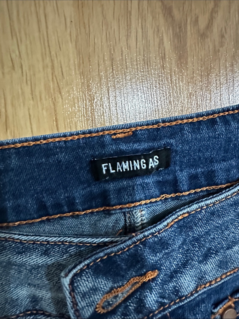 Flamingal Women's Mid Blue Cropped Button-Fly Jeans - Picture 2 of 4